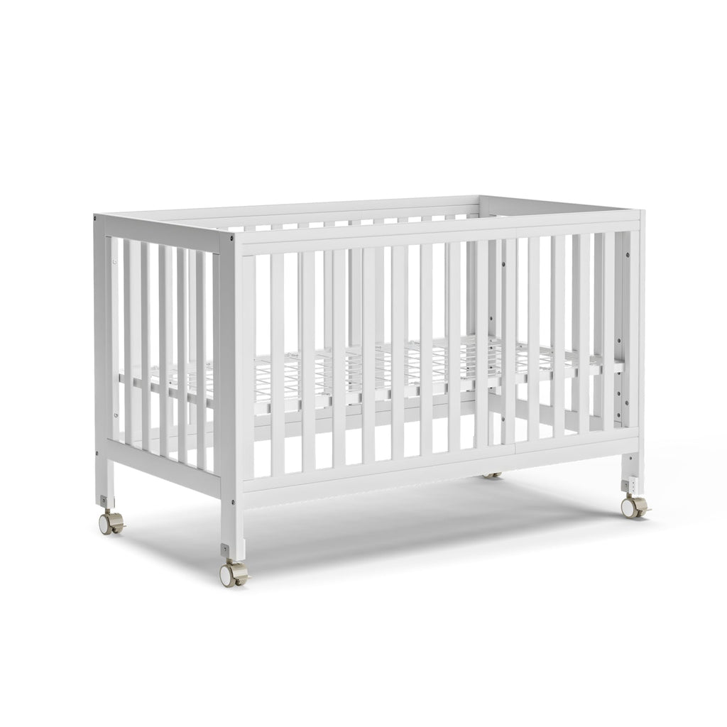 MAMAZING EvoNest Baby Crib, 11 in 1 Convertible Crib with Wheels, 100% New Zealand Wood Growing Bed, Full Size Crib for Baby, 4 Adjustable Mattress Height, White