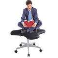 Office Chair Cross Legged Chair，Sitting Kneeling Squatting Chair, Ergonomic Office Chair Kneeling with Upgraded Gas Spring Rod & Castors for Yoga Enthusiasts Meditation Fanatics，Adjustable S