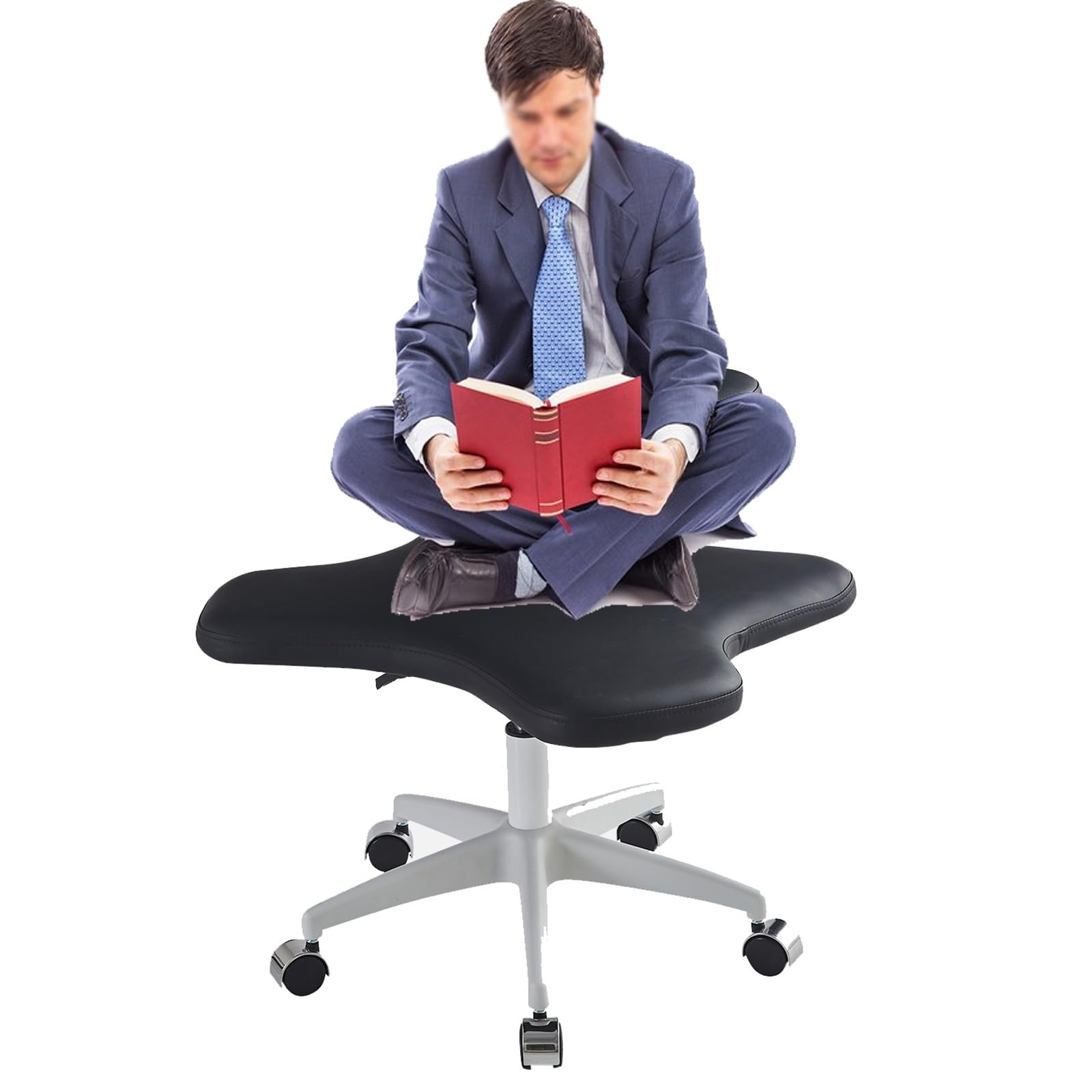 Office Chair Cross Legged Chair，Sitting Kneeling Squatting Chair, Ergonomic Office Chair Kneeling with Upgraded Gas Spring Rod & Castors for Yoga Enthusiasts Meditation Fanatics，Adjustable S