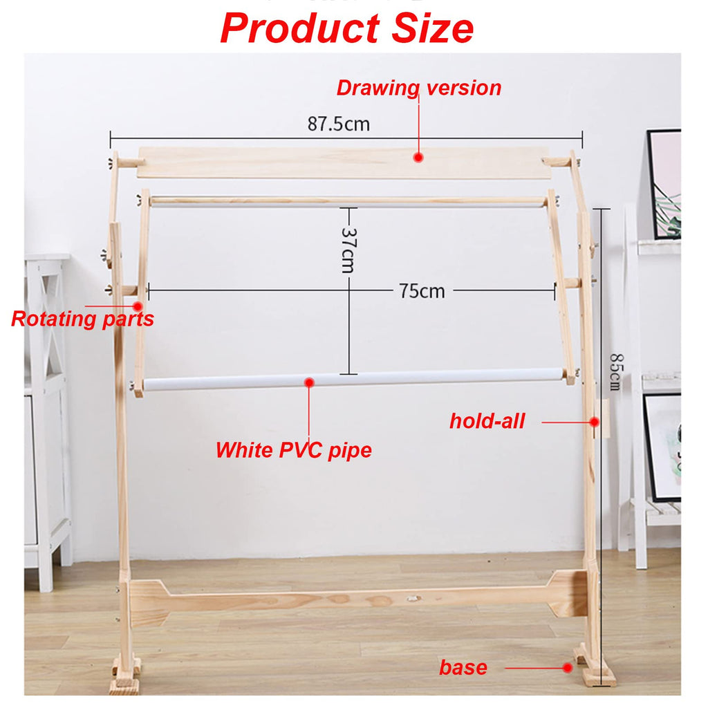 ELUKHT Embroidery Hoops Stand, 360 Degree Adjustable Embroidery Stand,Cross Stitch Frame Stand,Wooden Frame Cross Stitch Floor Stand for Cross Stitch Needlework Art Craft Sewing