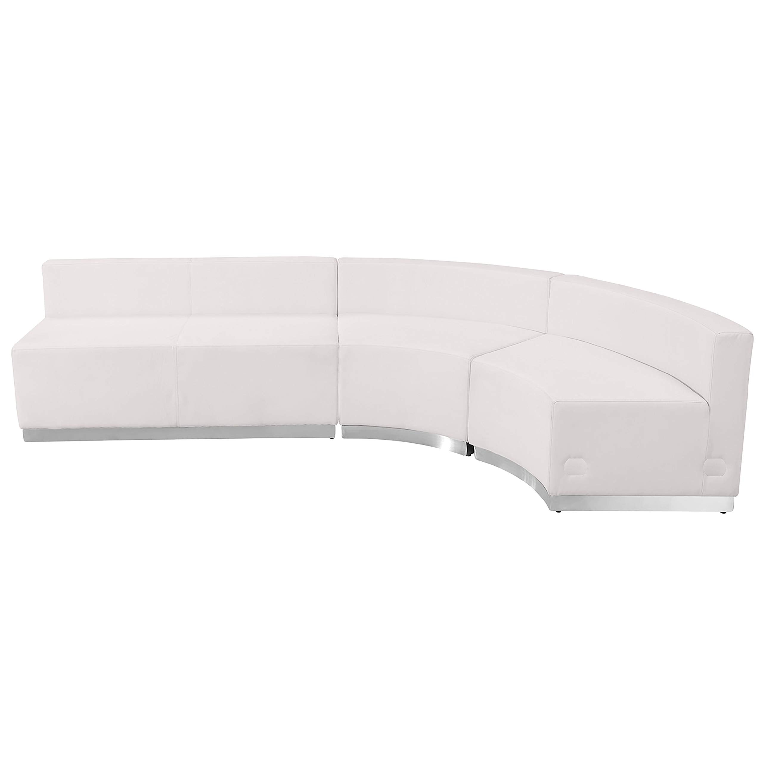 Flash Furniture HERCULES Alon Series White LeatherSoft Reception Configuration, 3 Pieces