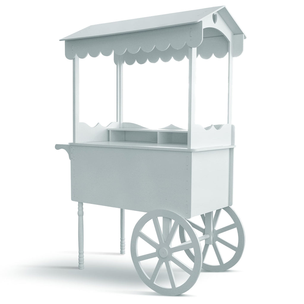 DS THE DISPLAY STORE PVC Candy Cart with Wheels - Portable Dessert Cart for Parties, Weddings & Baby Showers - Vendor Event Display with Rounded Safety Edges
