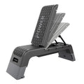Power Systems Step Bench & Weight Bench | Aerobic Platform & Plyo Box for Cardio, Strength | Commercial Grade Full Body Home Gym Stepper | Adjustable Multifunctional Deck & Resistance Band Clips