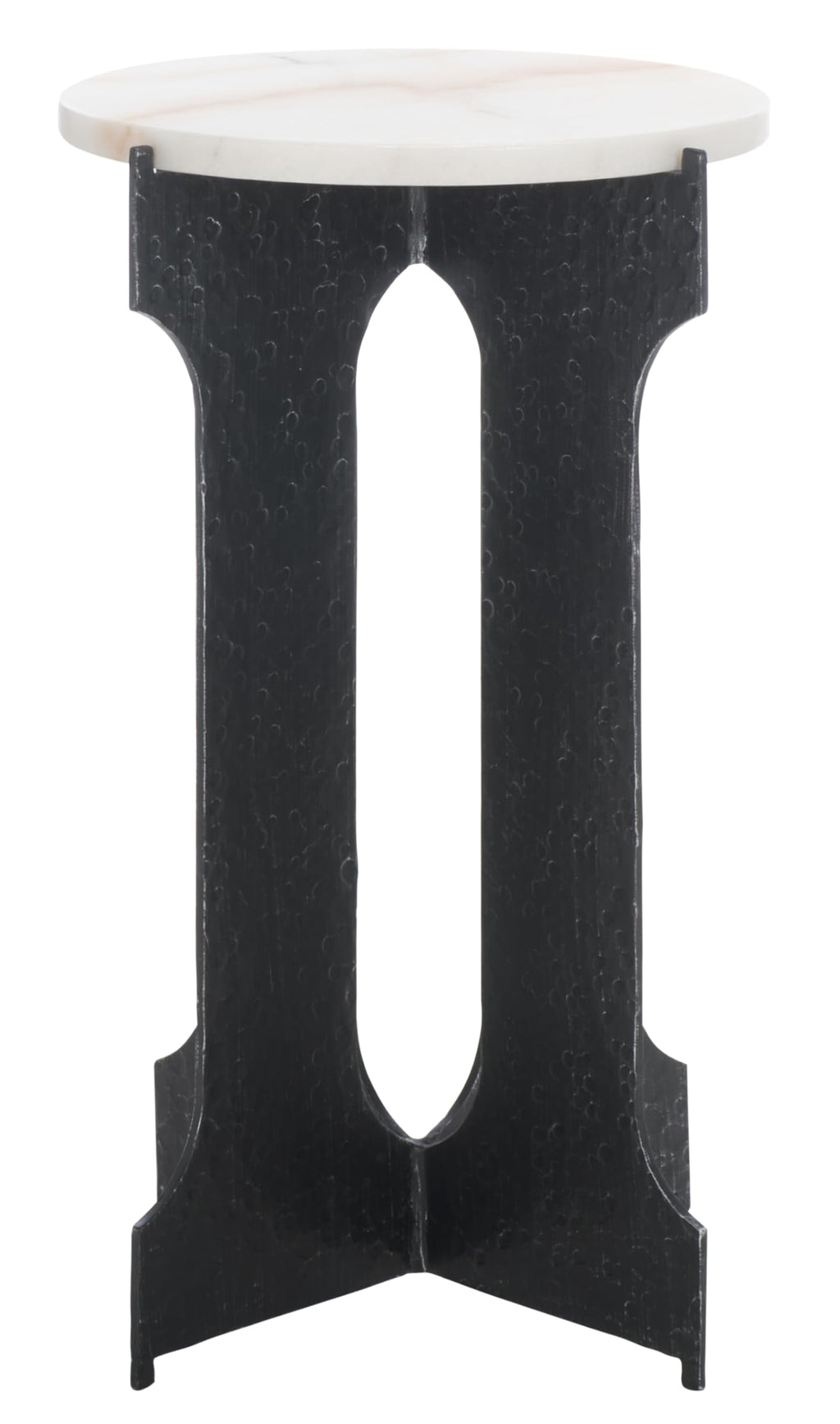SAFAVIEH Couture Collection - Tayanna Black Iron & Marble Accent Table, Modern Side Table, Minimalist Round Top Design, Fully Assembled (SFV9546A)