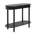 Kate and Laurel Koji Modern Tiered Rectangular Console Table; 36 x 14 x 30; Black; Transitional Two-Tier Wood Capsule Entryway Table with Storage for Use as Living Room Behind Couch Decor
