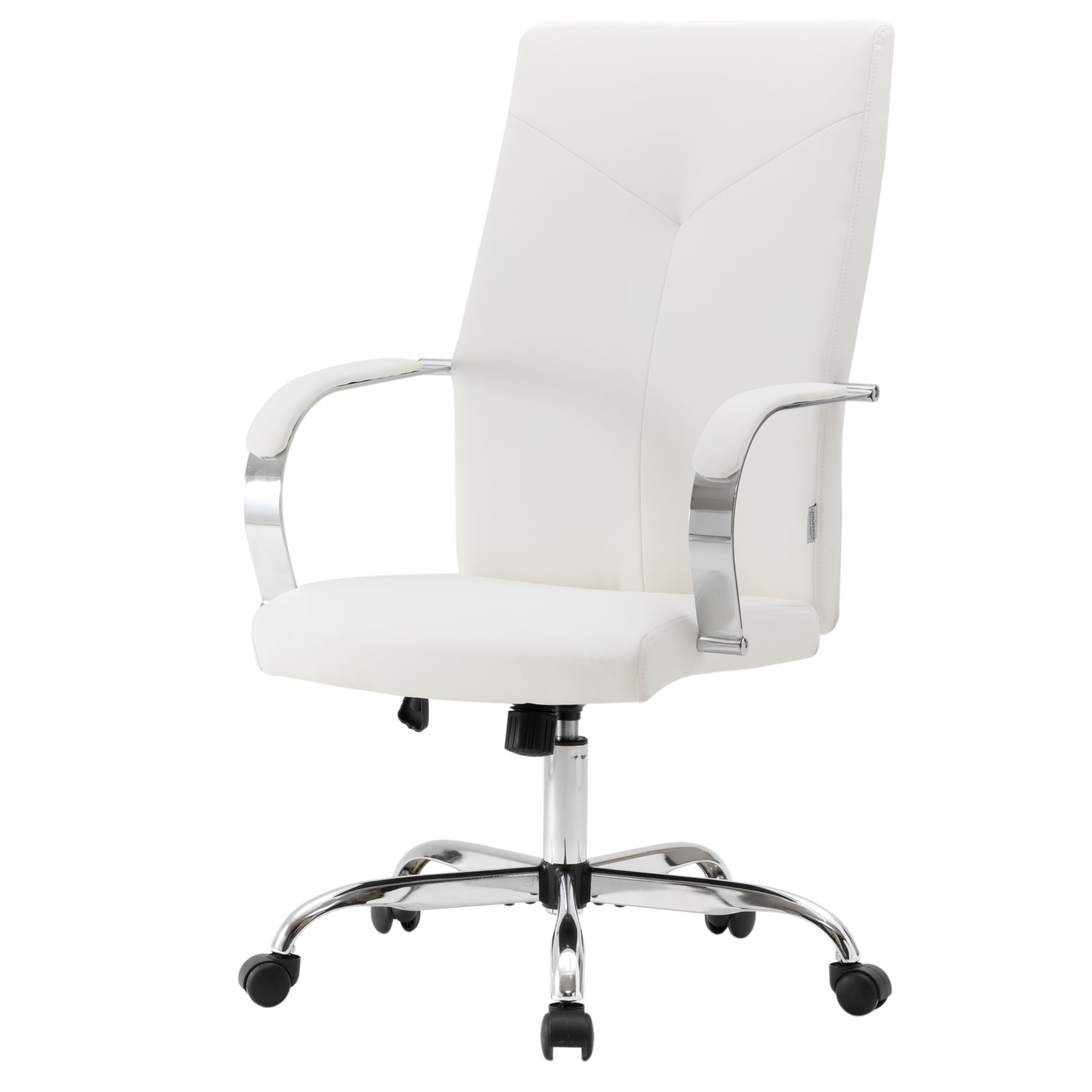 LeisureMod Sonora Modern Conference High Back Leather Ergonomic Executive Office Chair with Adjustable Height & Swivel for Home and Office Room