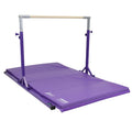 Z Athletic Flyaway Duo Adjustable Horizontal Bar and 4 Ft x 6 Ft Gymnastics Mat, Purple