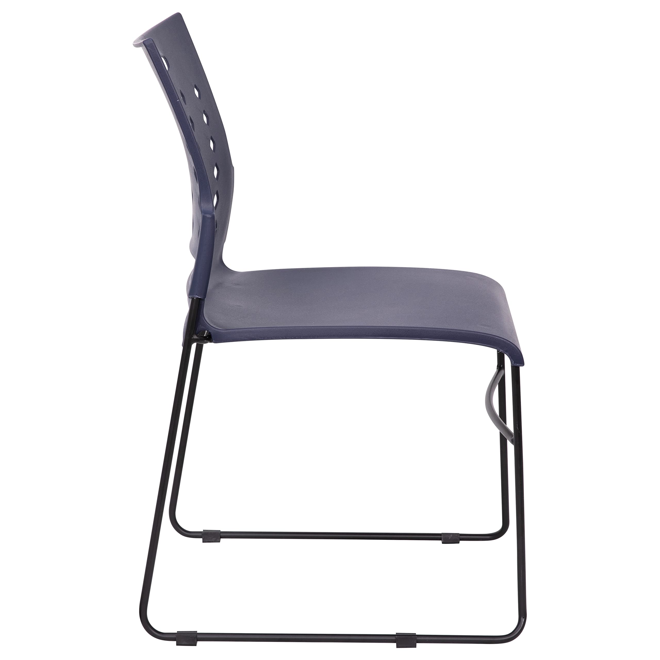 Flash Furniture HERCULES Series 881 lb. Capacity Navy Sled Base Stack Chairs with Air-Vent Back, Set of 5