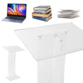 43.31 Inch Acrylic Clear Stand Up Church Pulpit Transparent Churches Lecterns Portable Hostess Stand for Classroom/Wedding/Conference/Lecture/Concert