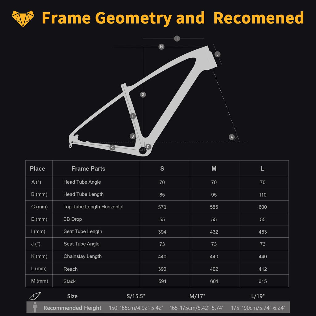 TRIFOX Carbon Fiber Mountain Bike with Shimano M6100 Deore Groupset 12-Speed,Carbon Fiber Frame,Hydraulic Fork 130mm Travel,29er Mountain Bike for Adult 17/19 inch (Obsidian Yellow, 29er * 17 inch)