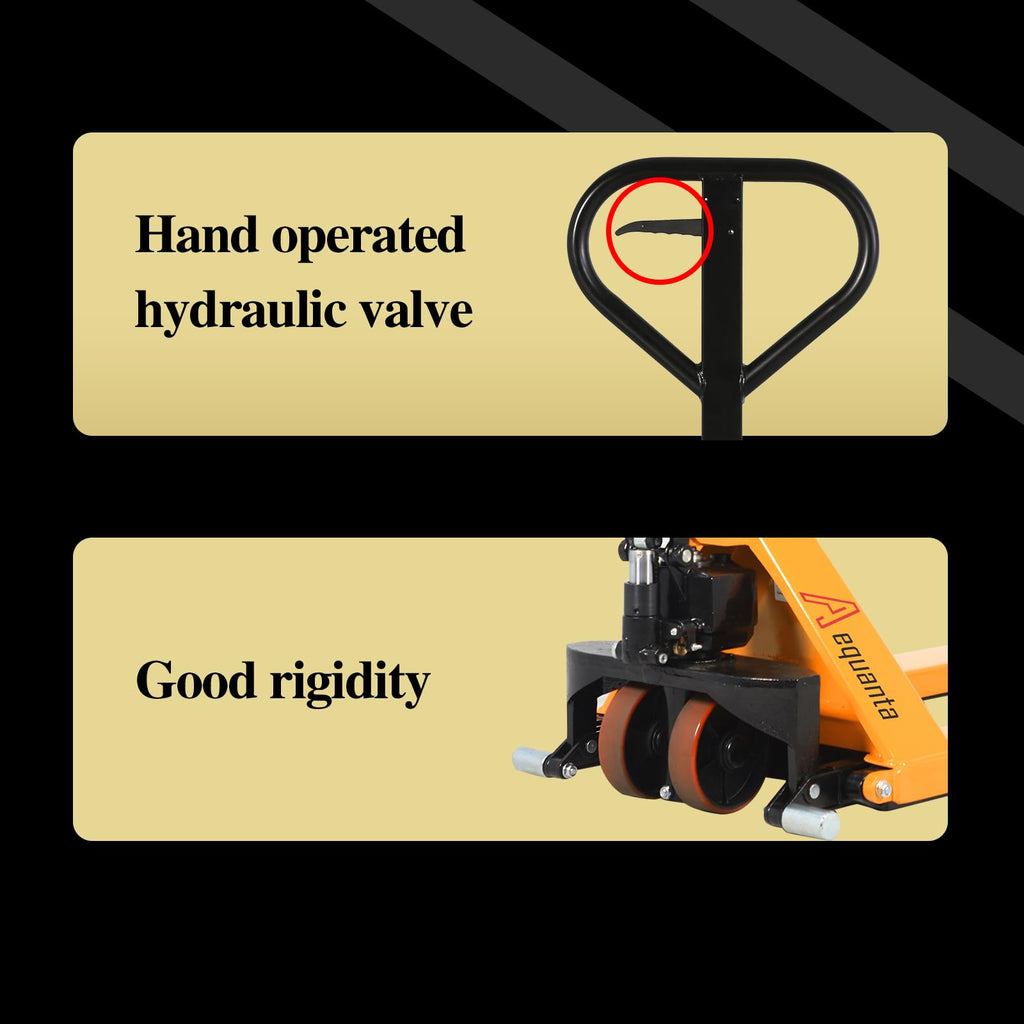 Aequanta Manual Scissor Pallet Jack Truck High Lift Hand Truck (Yellow 48 x 27 Inch)