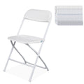 OLLODOT 50 Pack White Folding Chairs with 350-LBS Capacity, Lightweight Portable Indoor Outdoor Chairs, Stackable Commercial Seat with Steel Frame for Office, Party, Events, Wedding, Kitchen &Dinning