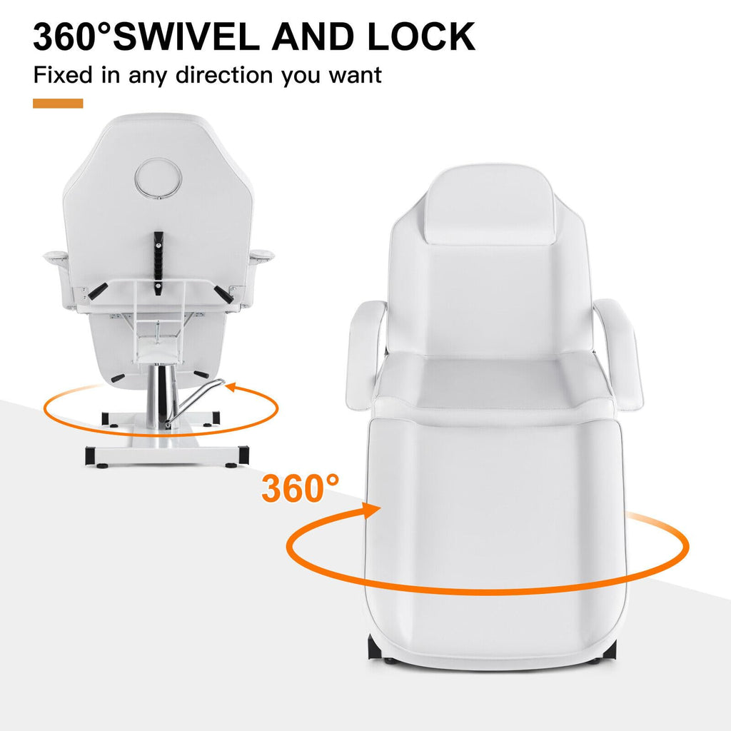 Artist hand Professional Hydraulic Tattoo Bed Swivel aesthetician Chair Adjustable Beauty Esthetician Spa Table for Eyelash Facial Bed Extensions Salon Equipment