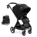 ELITTLE EMU Baby Stroller with Reversible Seat Full-Size Infant Stroller with Full Recline Cockpit Compact Foldable Toddler Carriage for Outdoor City - Black