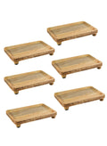 Serene Spaces Living 10" Wooden Pedestal Tray, Ideal for Jewelry Display, Keyholder, Candle & Dessert Stand, Charcuterie Board - Perfect for Home, Office, Kitchen, Cafe, Wedding Decor, Pack of 12