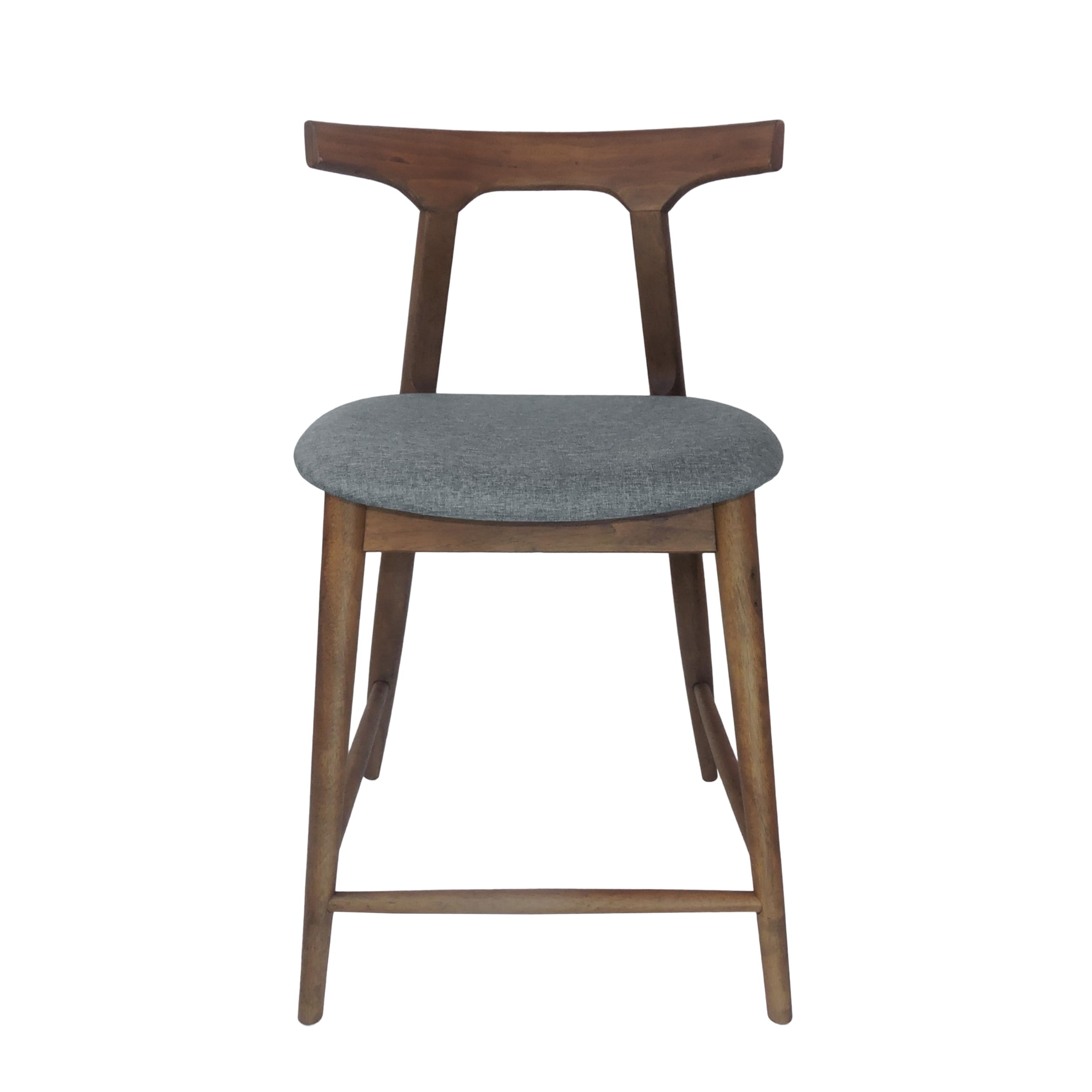 Christopher Knight Home Mugo Mid Century Modern Fabric Upholstered Wood 24.5 Inch Counter Stools (Set of 2), Gray and Walnut