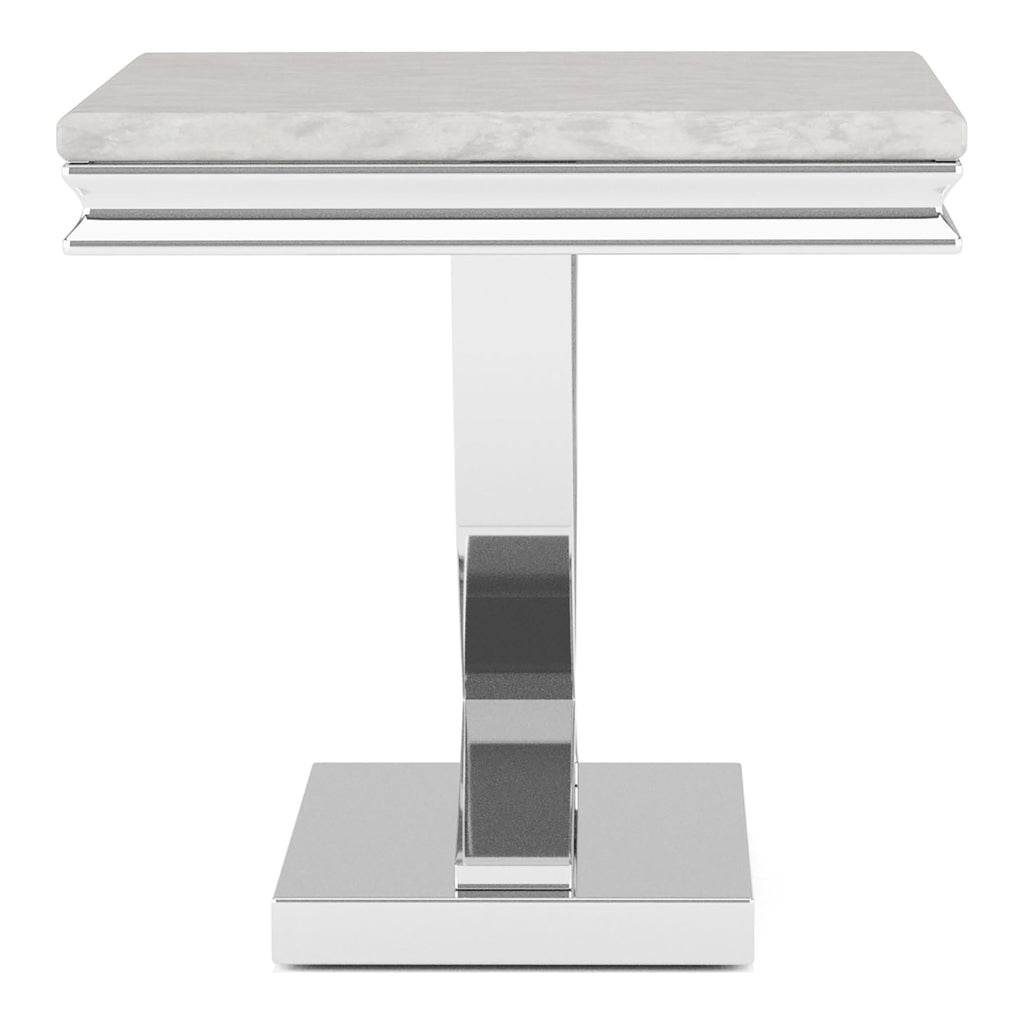 Furniture of America Obera 18mm Faux Marble Top 2-Piece Coffee Table Set with X-Shaped Base, Metal Construction, Home Decor for Living Room, Lounge Area, Office, Chrome