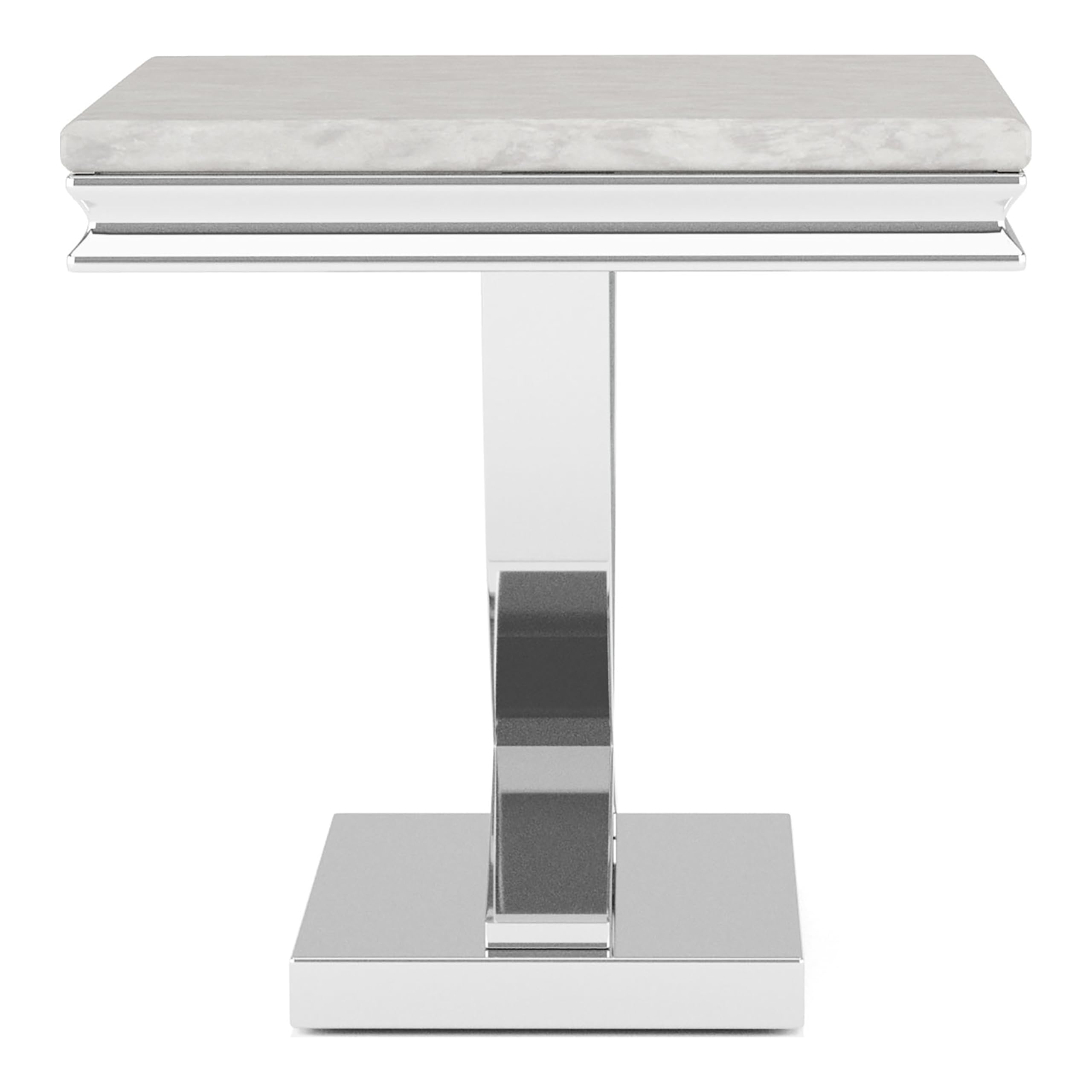 Furniture of America Obera 18mm Faux Marble Top 2-Piece Coffee Table Set with X-Shaped Base, Metal Construction, Home Decor for Living Room, Lounge Area, Office, Chrome