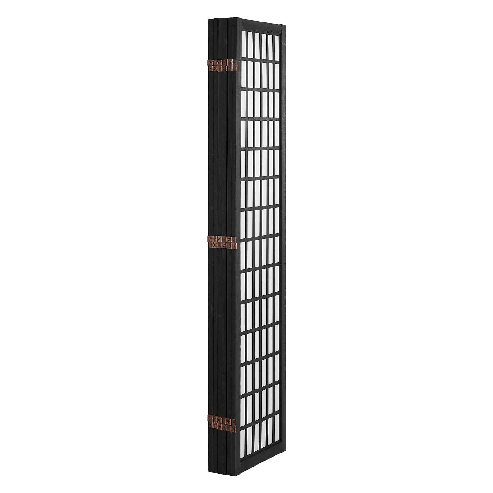 Amacv Room Divider, 6 Panel Japanese Room Divider, Folding Privacy Screen Indoor, Portable Partition Dividers and Decoration Screens, for Room Separation, Home, Office, Restaurant & Bedroom (Black)