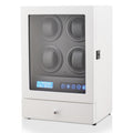 Automatic Watch Winder with LED Light, Storage Drawer and LCD Touchscreen Control (White)