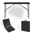 6ft Portable Aluminum Folding TableLightweight Collapsible BBQ Camping & Outdoor Dining Table Perfect for Garden Picnics Cookouts Buffets (Black)