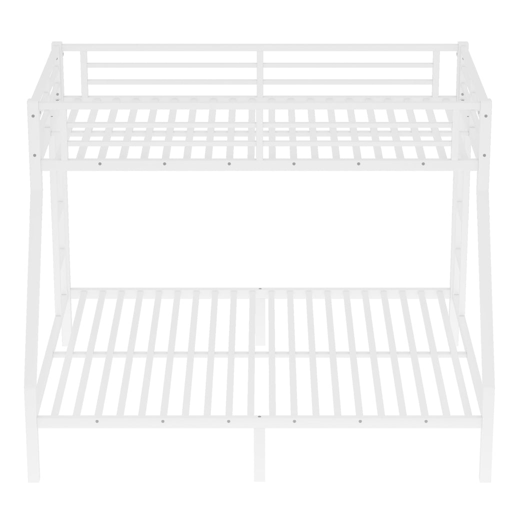 Bellemave Bunk Bed Twin XL Over Queen, Heavy Duty Metal Bunk BedFrame, Twin XL Bunk Beds, White