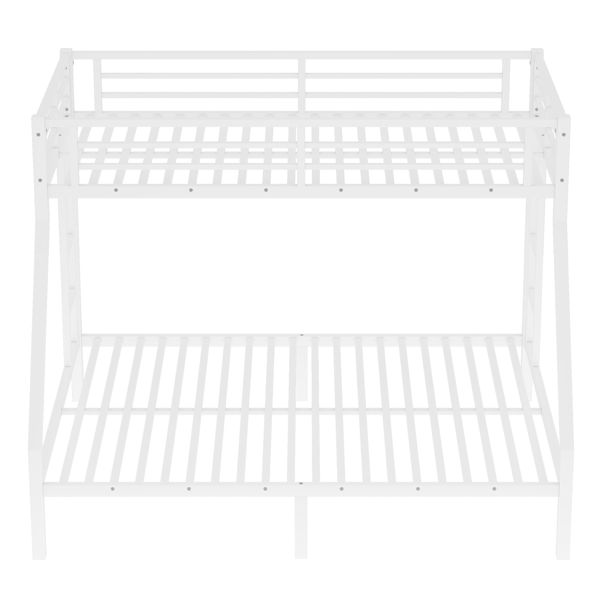 Bellemave Bunk Bed Twin XL Over Queen, Heavy Duty Metal Bunk BedFrame, Twin XL Bunk Beds, White