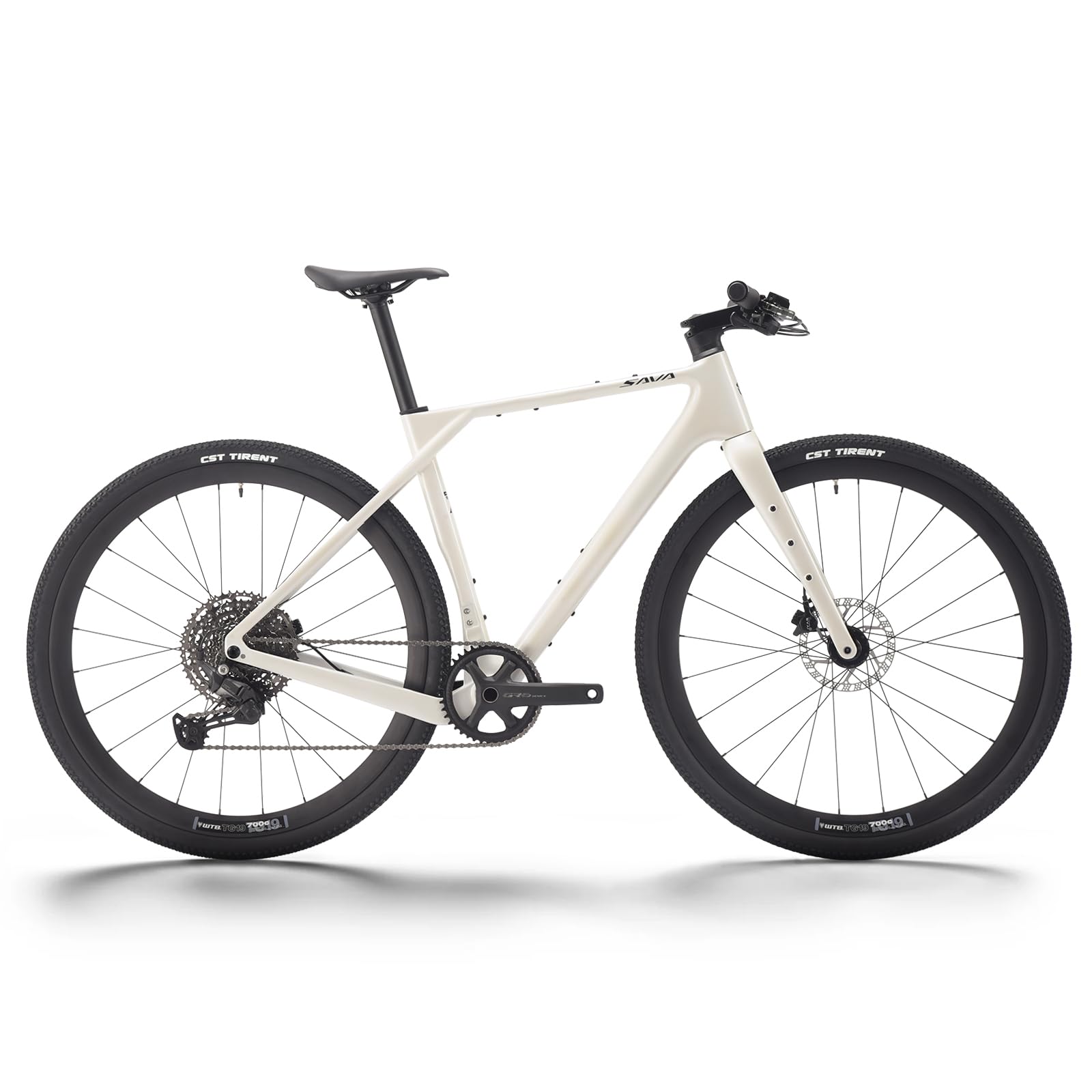 SAVADECK Carbon Gravel Bike - T800 Carbon Frame & Fork | Shimano U6000 11-Speed Groupset | Hydraulic Disc Brakes | 700CX40mm All-Terrain Tires | Men & Women Road/Off-Road Bicycle (White, 51cm)
