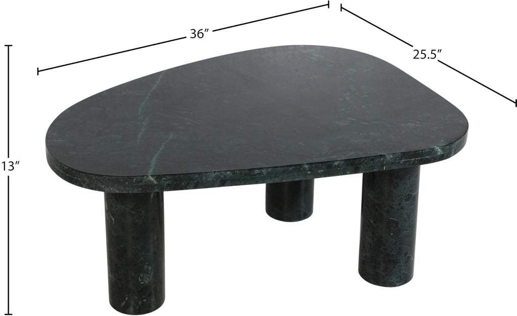 Meridian Furniture Messina Green Genuine Marble Coffee Table