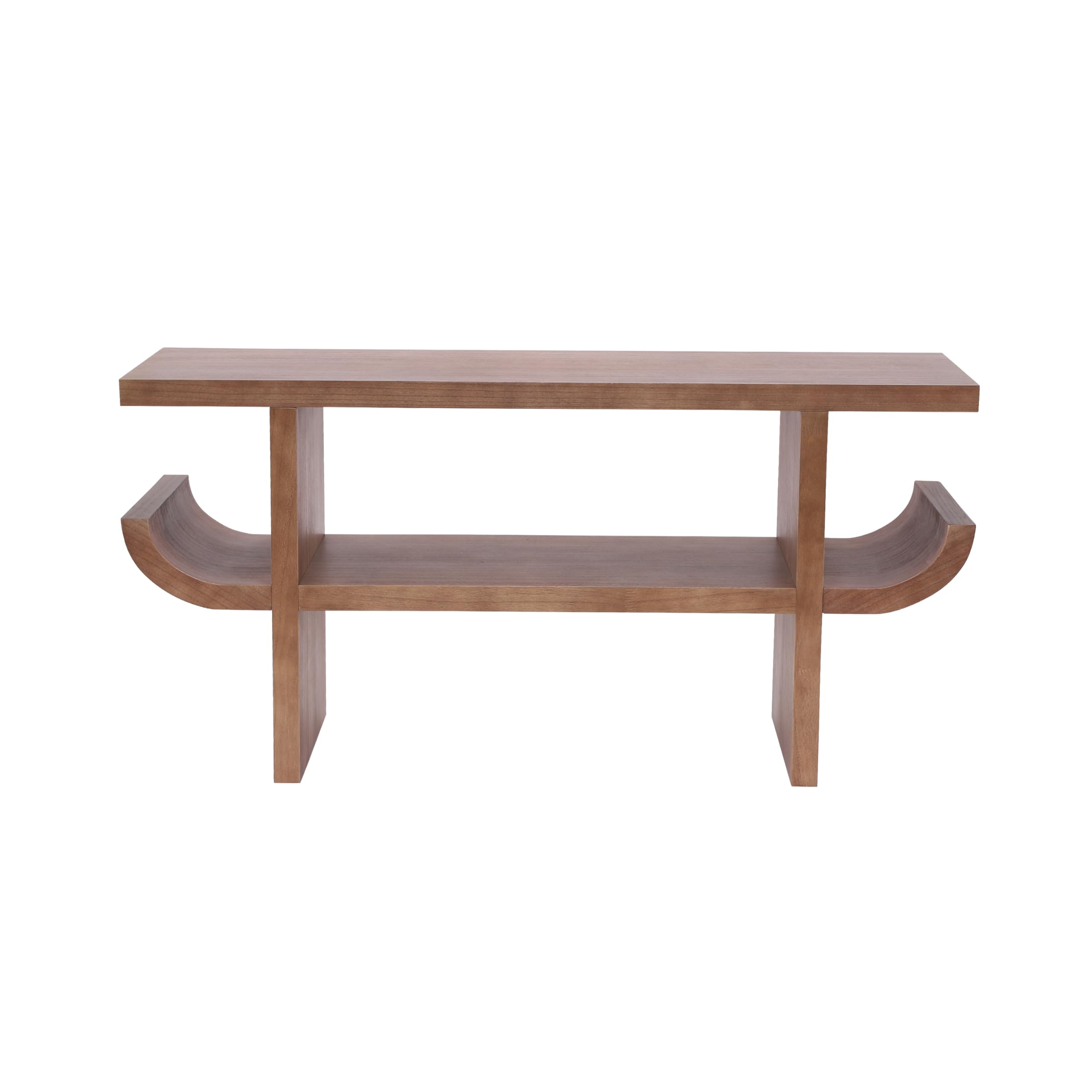 Christopher Knight Home Mesha Modern Console Table with Shelf, Wooden Entryway Table with Open Storage Shelf, Behind The Couch Long Sofa Table for Living Room, Natural Brown