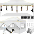 Hoteel 10x20 Pop Up Canopy Tent Heavy Duty with 6 Sidewalls, Waterproof Party Tent, Easy Set-up Commercial Instant Tents with Roller Bag & Sandbags, Hexagonal Leg (1-Year Warranty)