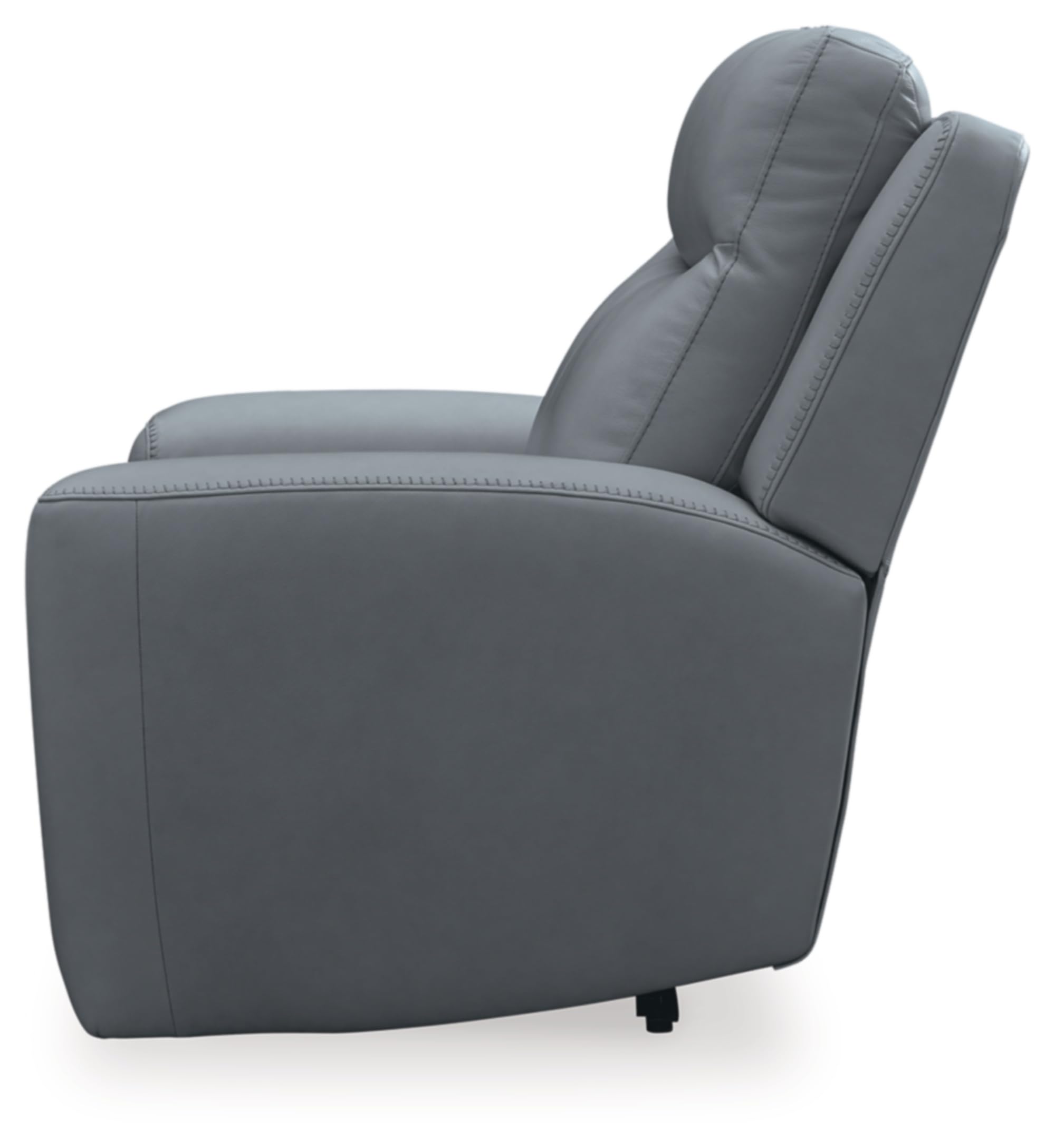 Signature Design by Ashley Mindanao Contemporary Leather Match Upholstered Power Recliner with Adjustable Headrest, Gray