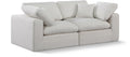 Meridian Furniture 187Cream-S80 Comfy Collection Modern | Contemporary Upholstered Modular Sofa with Cream Linen Textured Fabric Upholstery, Down Feather Cushions, 80" W x 40" D x 34.5" H, Cream