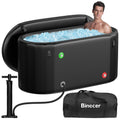 Upgrade Ice Bath Tub for Athletes XL 160 Gal - Water Chiller Compatible Cold Plunge, Athletes Recovery - Inflatable Ice Bath at Home Outdoor, Portable, Insulated Thermal Lid Cold