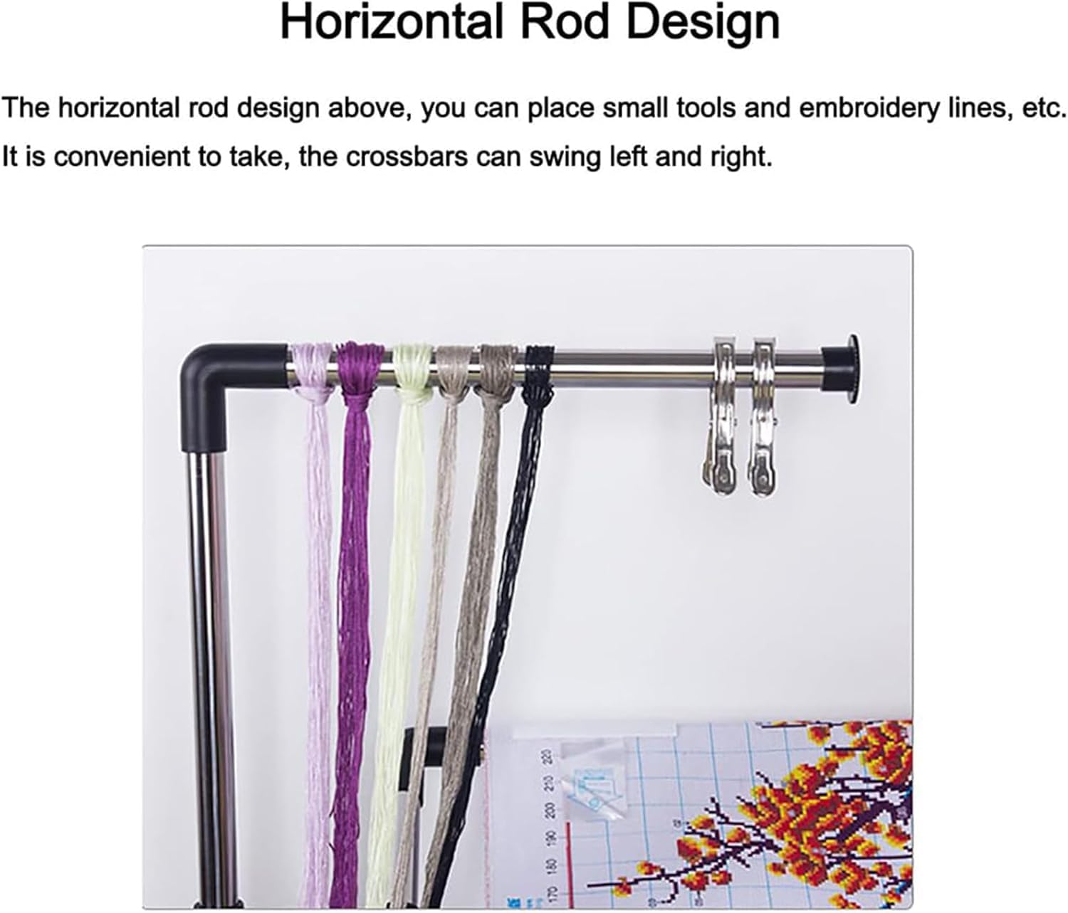Embroidery Stand, Adjustable Cross Stitch Holder, Stainless Steel Floor Frame ,with Pulley ,for Cross Stitch, Craft, and Sewing Projects