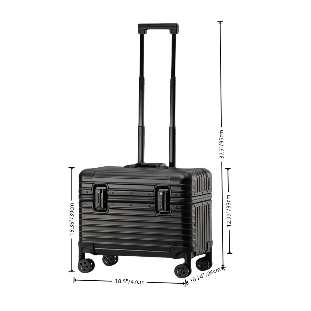 Perle Path Full Aluminum Camera Carry-On Luggage DSLR Shockproof TSA lock Photography Gear Case with Removable Dividers & 360° detachable Wheels Luggage Rolling trolley case storage case (black)