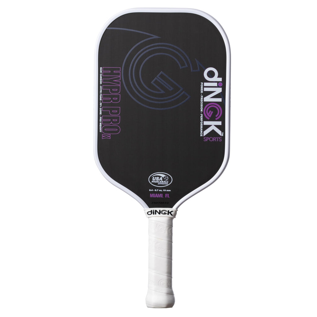 Hypr Pro X Pink Pickleball Paddle, T700 Carbon Fiber Grit Surface for Spin, 16MM Honeycomb Poly-Core with Hyper Foam Filler for Control & Power, 8.4-8.7 oz Pro Weight, USAPA Approved, 16.5” x 7.5”