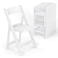 VINGLI Resin Folding Chairs with Cushion, Foldable Plastic Chair with Comfortable Padded Seats, Perfect for Event Party Indoor Outdoor, White, 8 PC