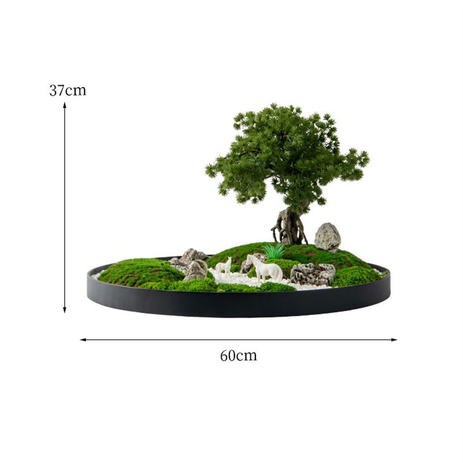 GRFIT Artificial Bonsai Decorative Greenery Ornaments China for Central Round Table, Luxury Hotel Table Simulation Tree Ornaments with Light Flowers Artificial Tree Plant