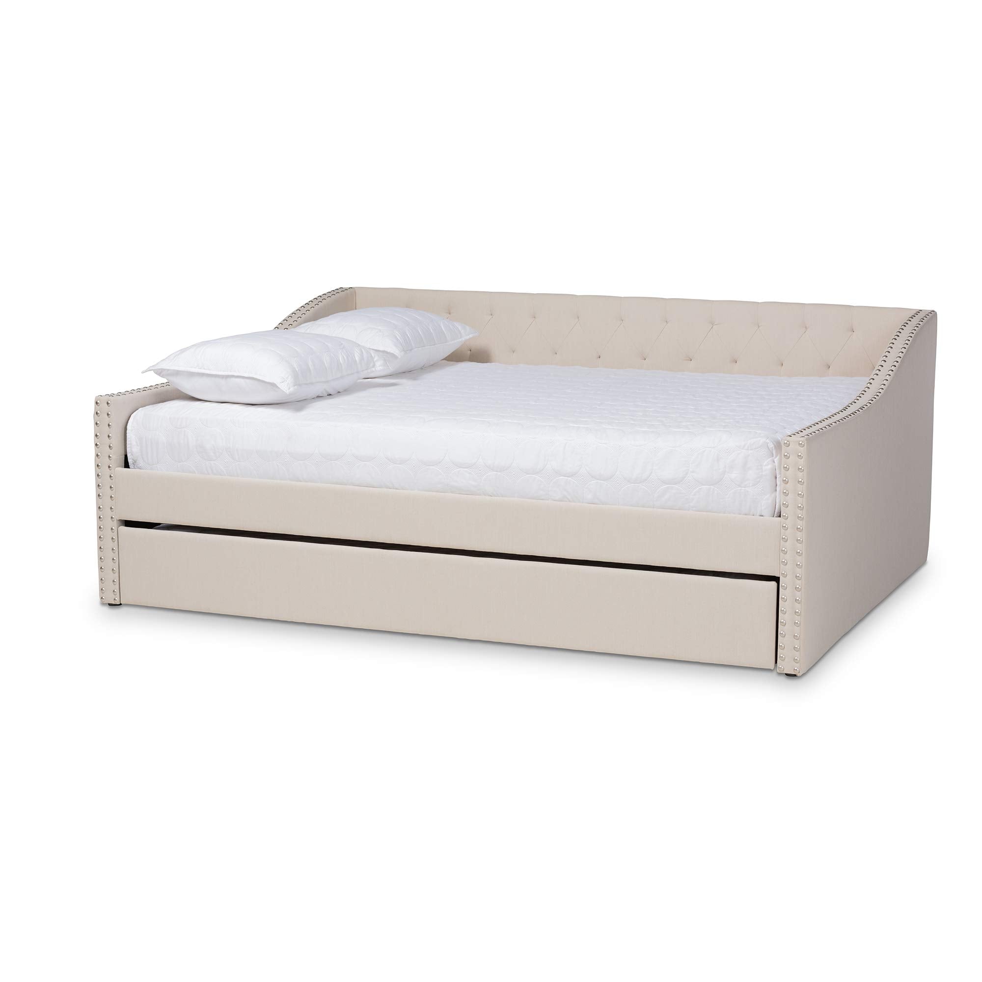Baxton Studio Daybed, Queen, Beige
