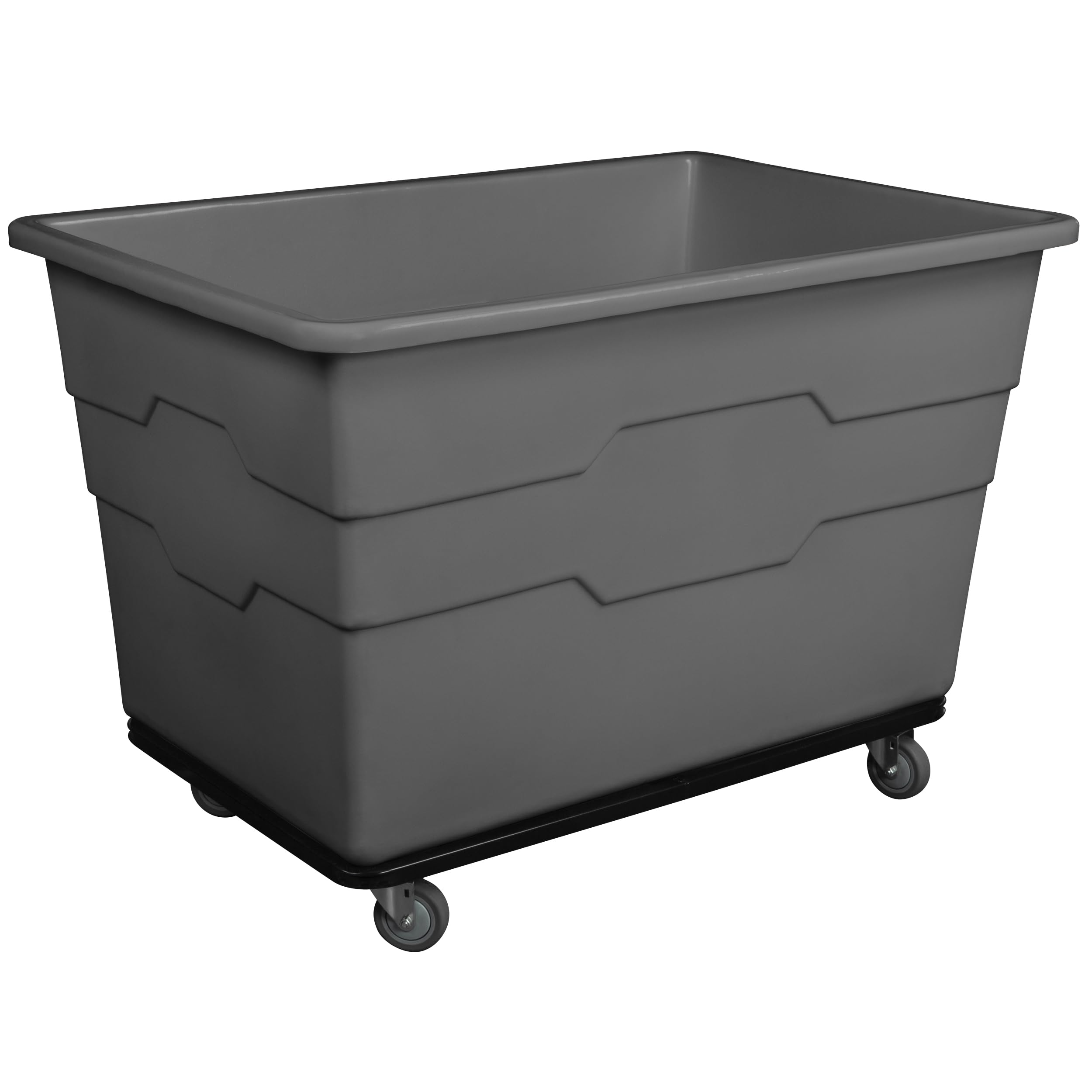 ReadySpace Commercial 20 Bushel Utility Cart with Steel Base, Poly Box Basket Truck, Laundry Cart, and Rolling Trash Bin, 51.5-Inch x 35.5-Inch x 36-Inch, 1000 Pound Weight Capacity, Gray