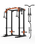 Power Cage for Home Gym, 2000LBS Power Rack with Cable Crossover and Dual Independent Pulley System, Squat Rack with LAT Pull Down System, Workout Cage for for Full Body Training