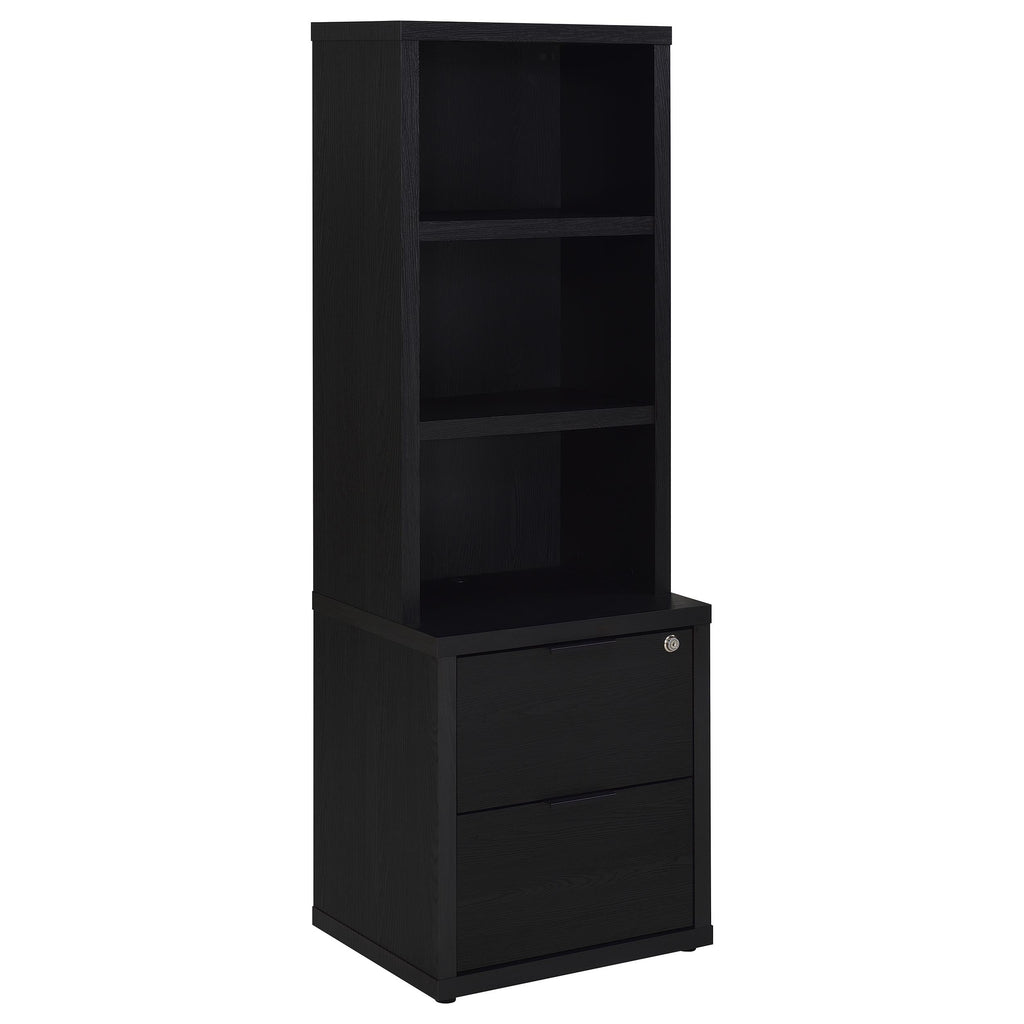 Coaster Home Furnishings Westpark 3-Shelf Bookcase USB and Lockable Drawer Black