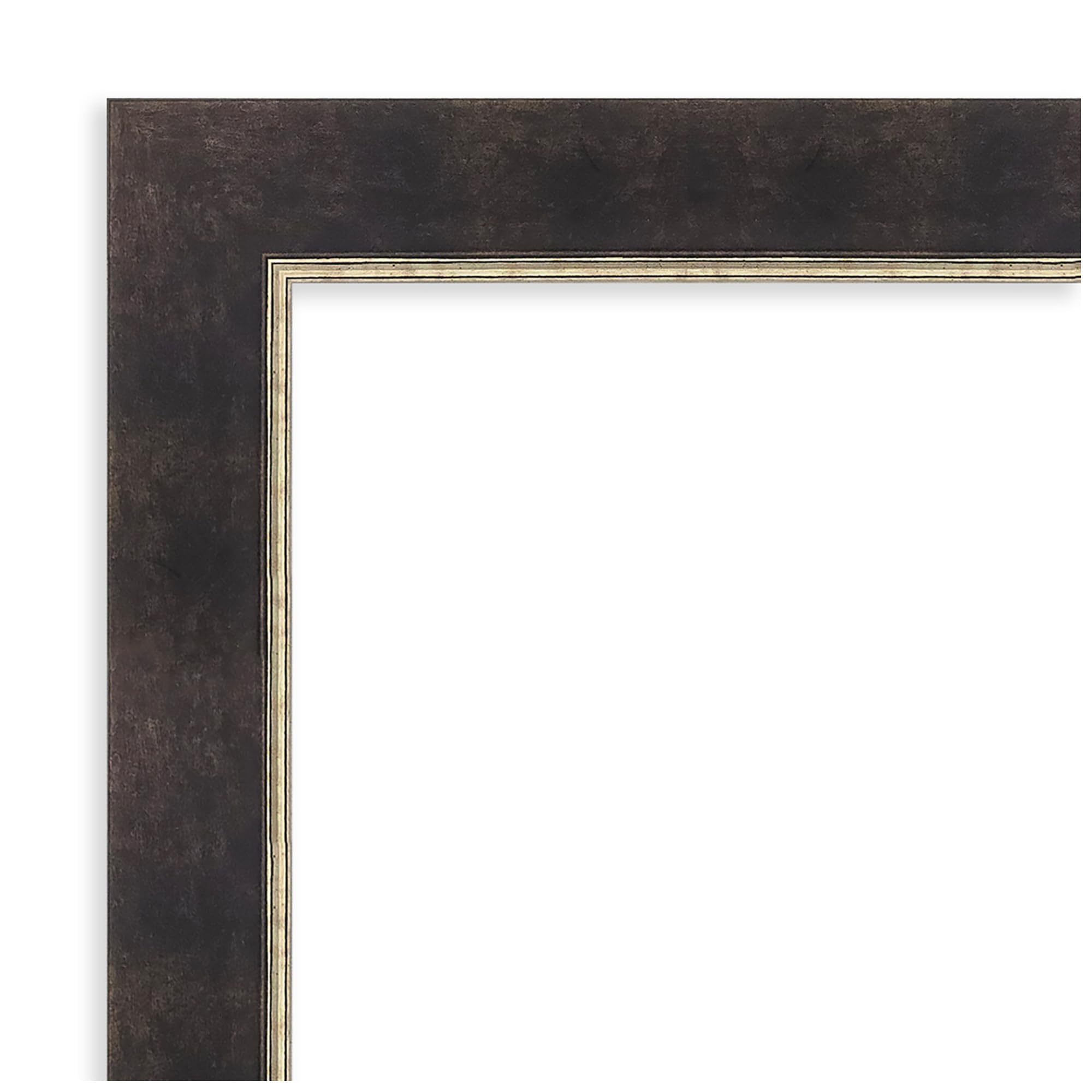 Amanti Art Bronze Bathroom Mirror for Over Sink, 29x41 Odin Antique Bronze Rectangle Vanity Mirror, Large Modern Wood Frame, Hangs Horizonally and Vertically, Bathroom Wall Decor, Non-Beveled Edge