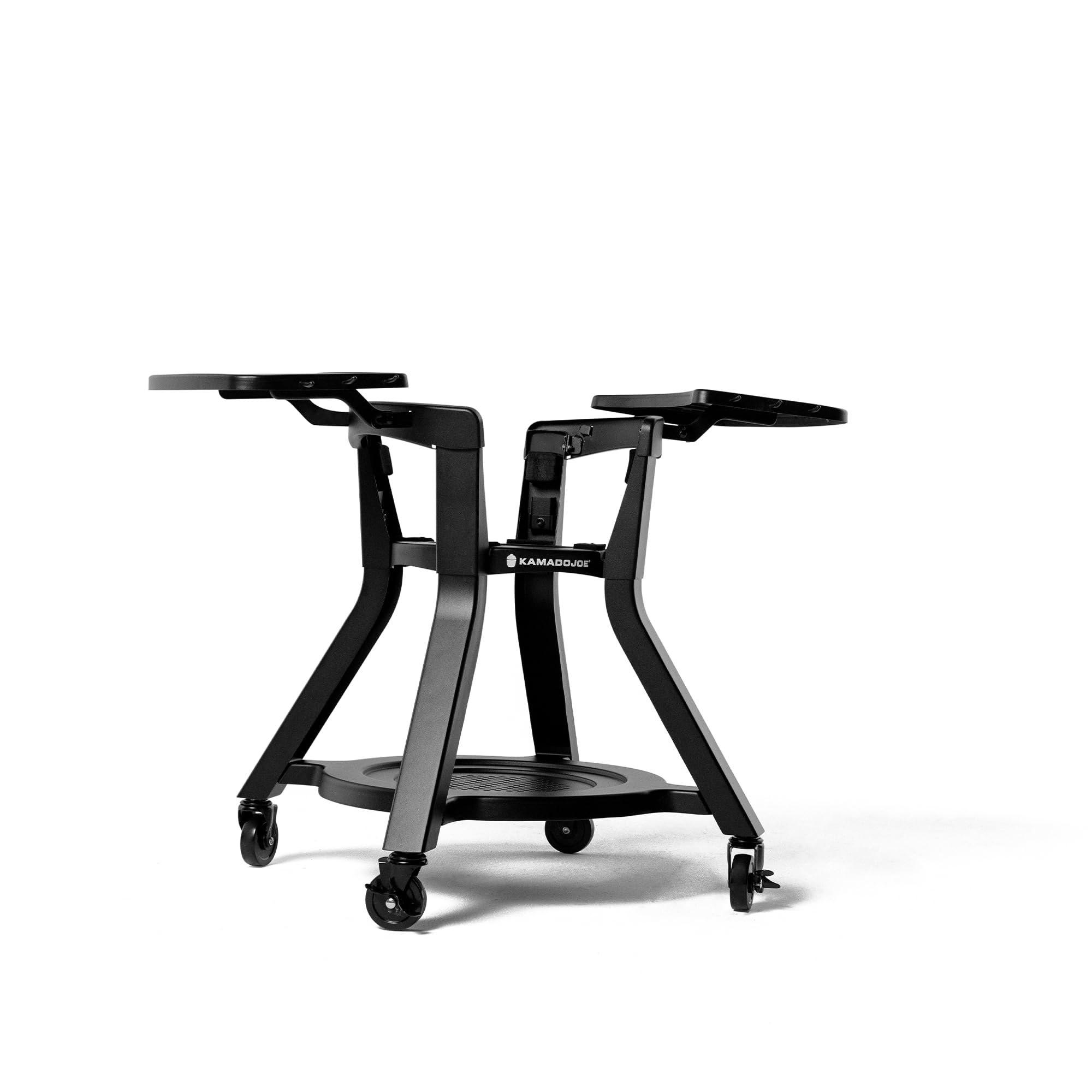 Cart with Shelves for Joe Jr Small Kamado Grill, Black Grill Stand, Model KJ15112524