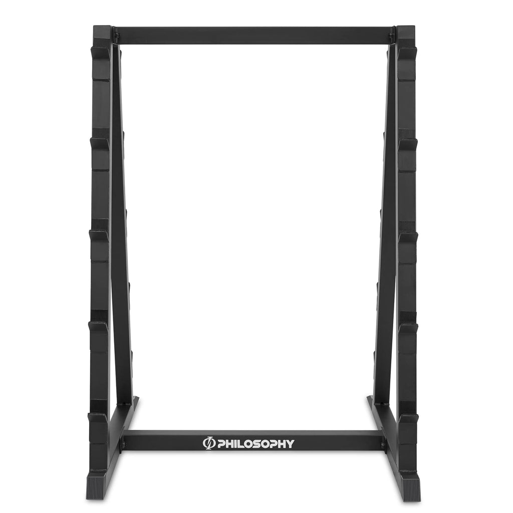Philosophy Gym 10-Bar Fixed Barbell Weight Rack - Heavy-Duty Storage Holder for Straight & EZ Curl Pre-Weighted Bars