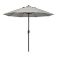 California Umbrella 12-Year Protection 9' Rd Aluminum Patio Umbrella, Crank Lift, Auto Tilt, Black Finish, Sunbrella Granite