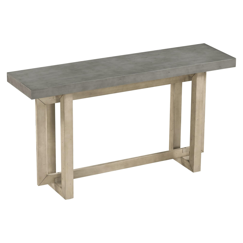 Merax Wood Entryway Console Table, Modern Line Frame with Industrial Concrete Top, for Living Room/Hallway/Foyer, Grey