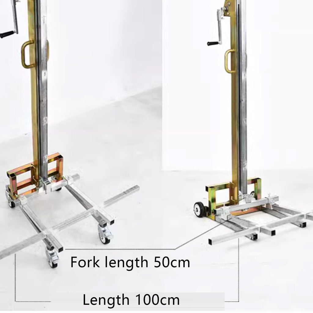 Hanging Cabinet Lifter, Manual Pallet Stacker, Plaster Board Panel Hoist Jack Tool, Height Adjustable, 80kg Capacity, for Commercial Warehouse Factory Building Installation Work(S)