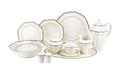 Euro Porcelain 57-pc Banquet Dinnerware Set, Luxury Bone China Tableware, Service for 8 (6664-3) 6664-20